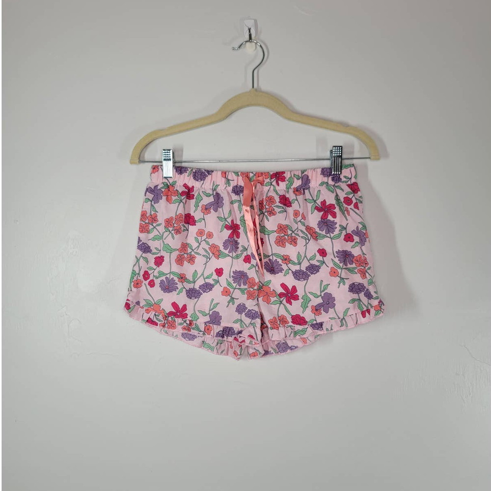 Tucker + Tate Short Size 14/16 Drawstring Tie Waist Ruffle Hem Botanical Pink